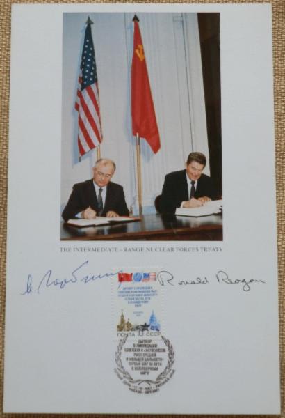 NEW ITEM Reagan and Gorbachev Signed Very Rare Nuclear Forces Treaty Commemorative